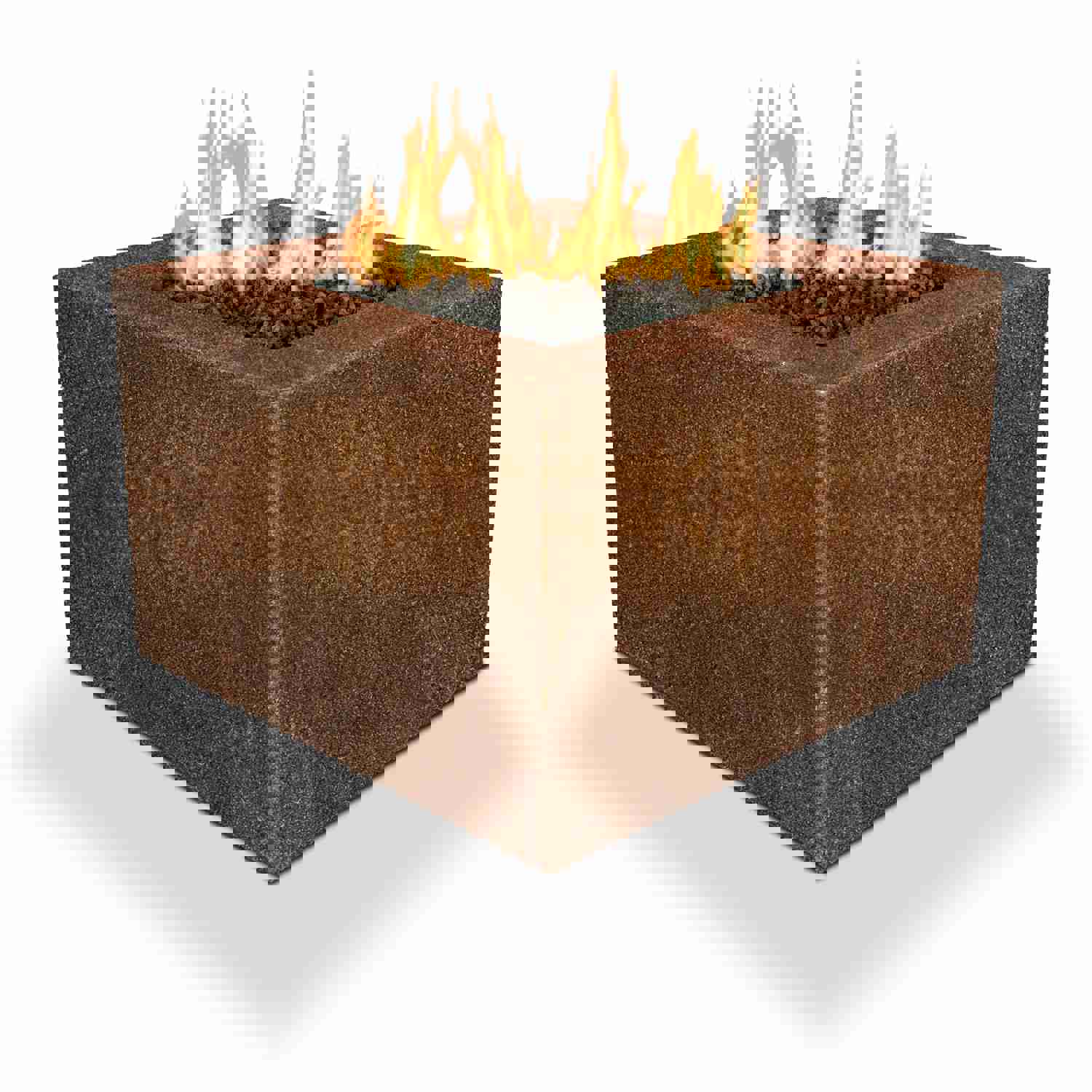 Starfire Designs Metal Gravity 45 Square Corten Steel Gas Fire Pit with Propane Tank Access Door