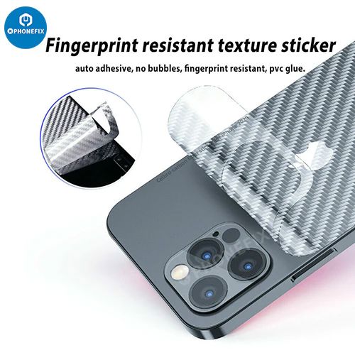 iPhone 14 Pro Max Carbon Fiber Back Cover Screen Protector Film - 3PCS