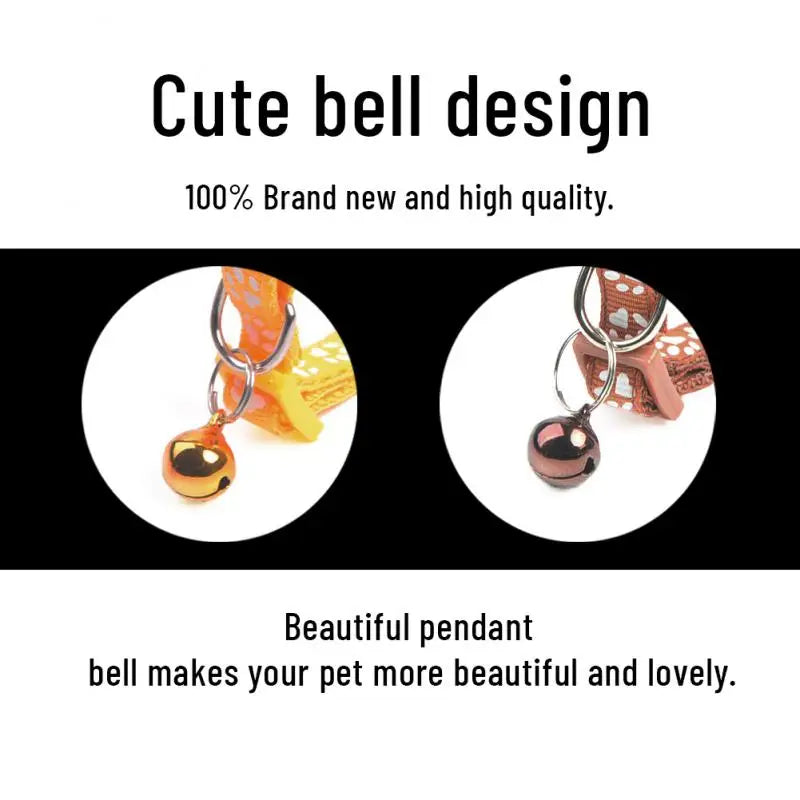 Cute Bell Pet Collar for Cats and Dogs - Adjustable with Pendant Bell