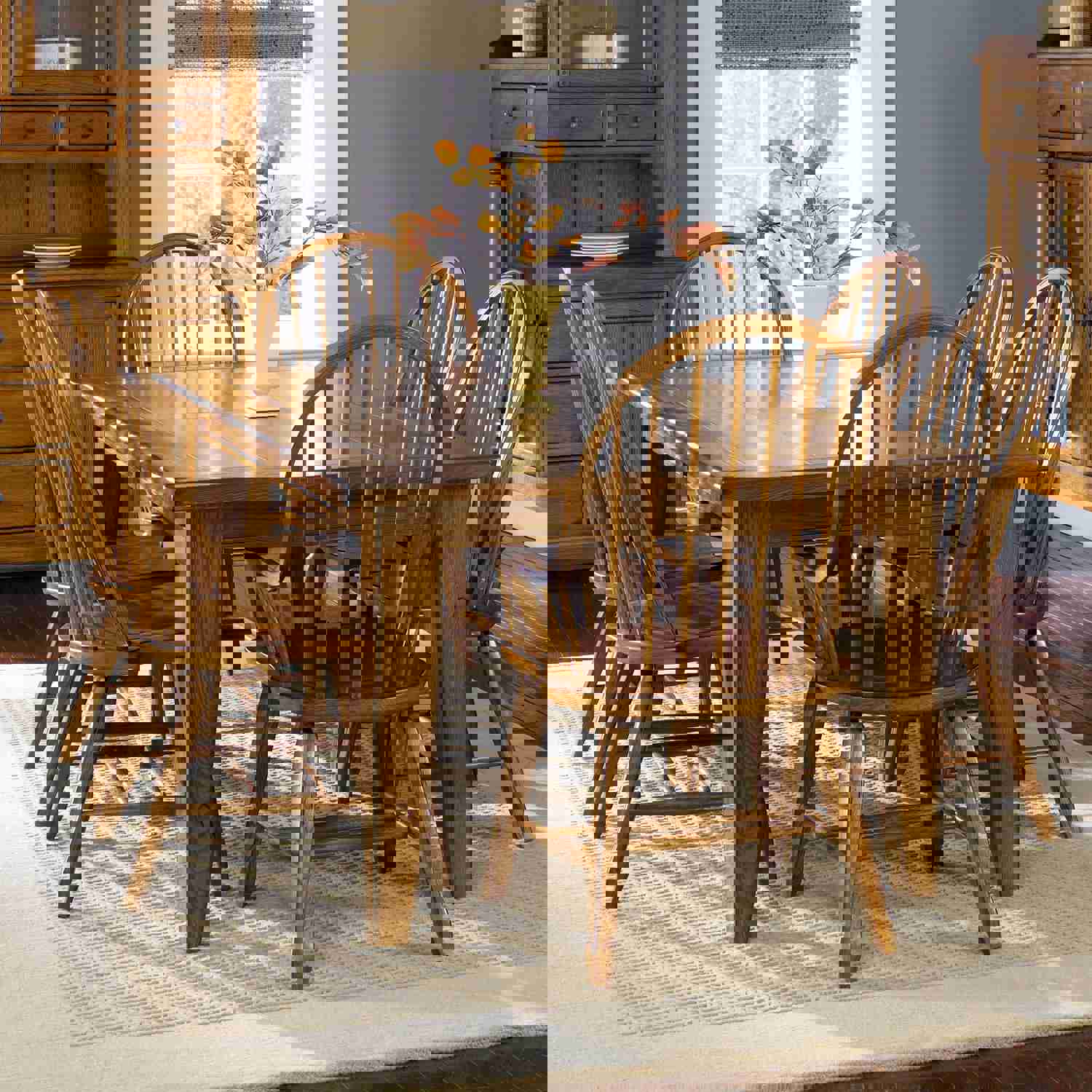 Treasures - Rectangular Leg Table - Dark Brown