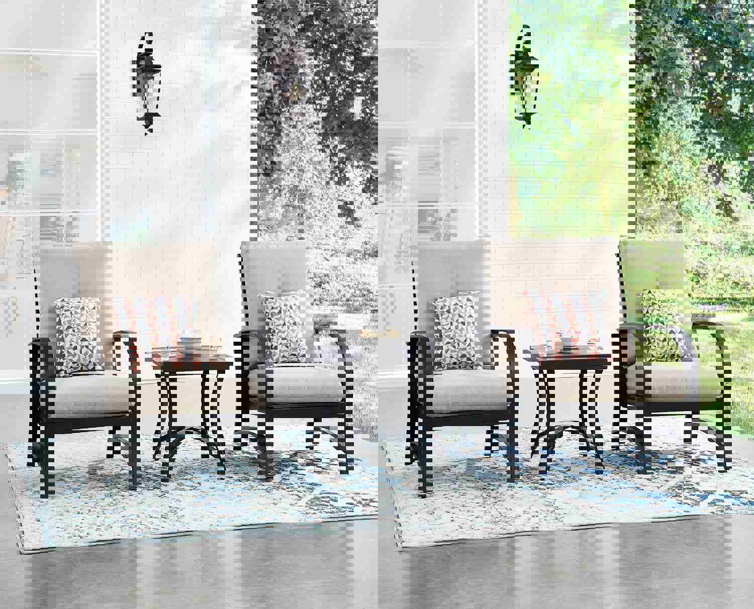 Premium Aluminum Outdoor/Indoor Patio Square End Table with Half Arc Bottom