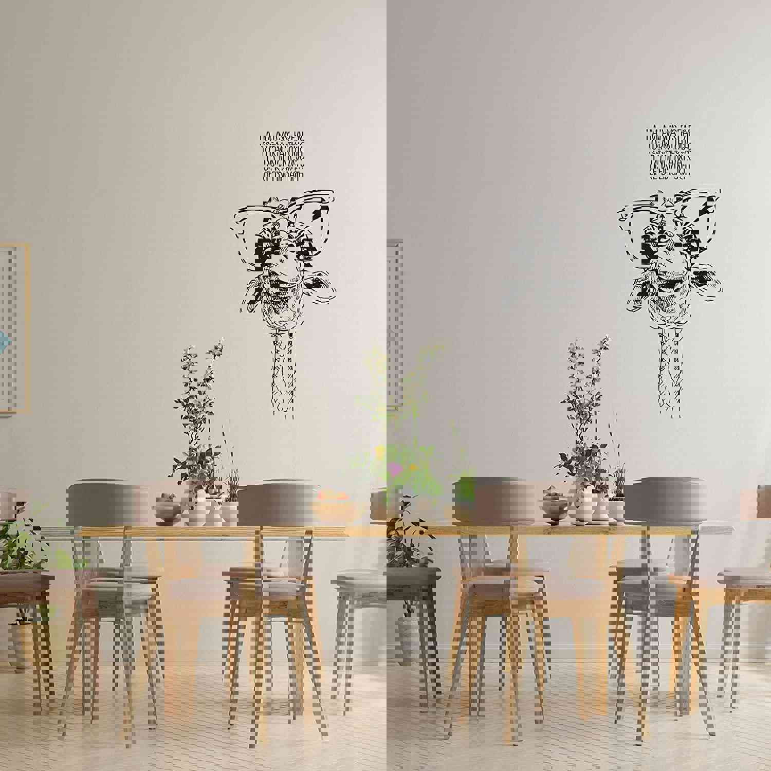 Animal Life Quote Vinyl Wall Sticker Decal - Always Ready Giraffe Motivation Quote