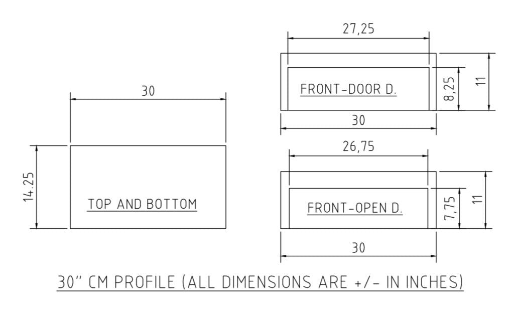 C&M Marine - 30 Fiberglass Electronics Box - Waterproof Storage for Boats