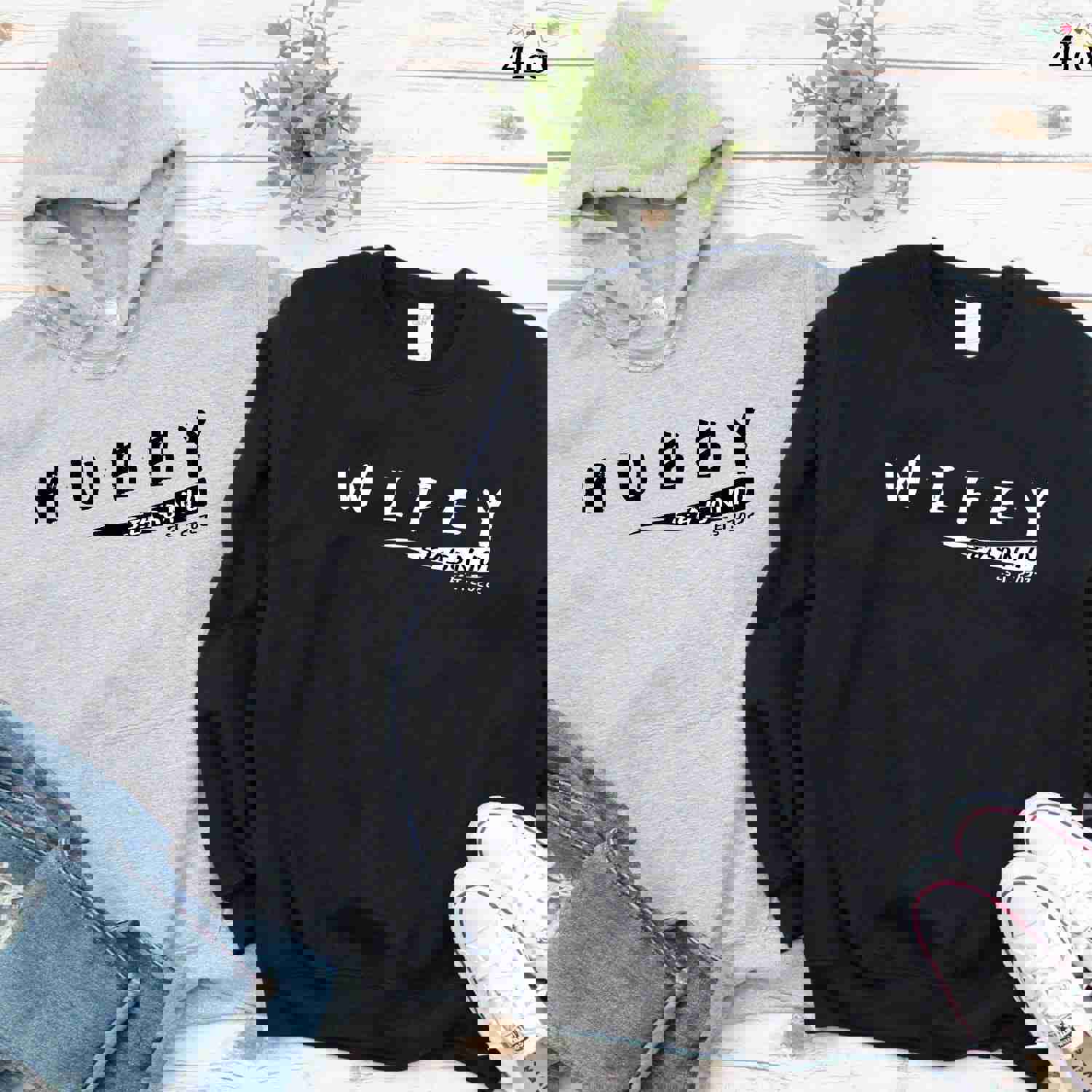 Hubby & Wifey Anniversary Custom Matching Outfits - Couple Gifts for Special Occasions