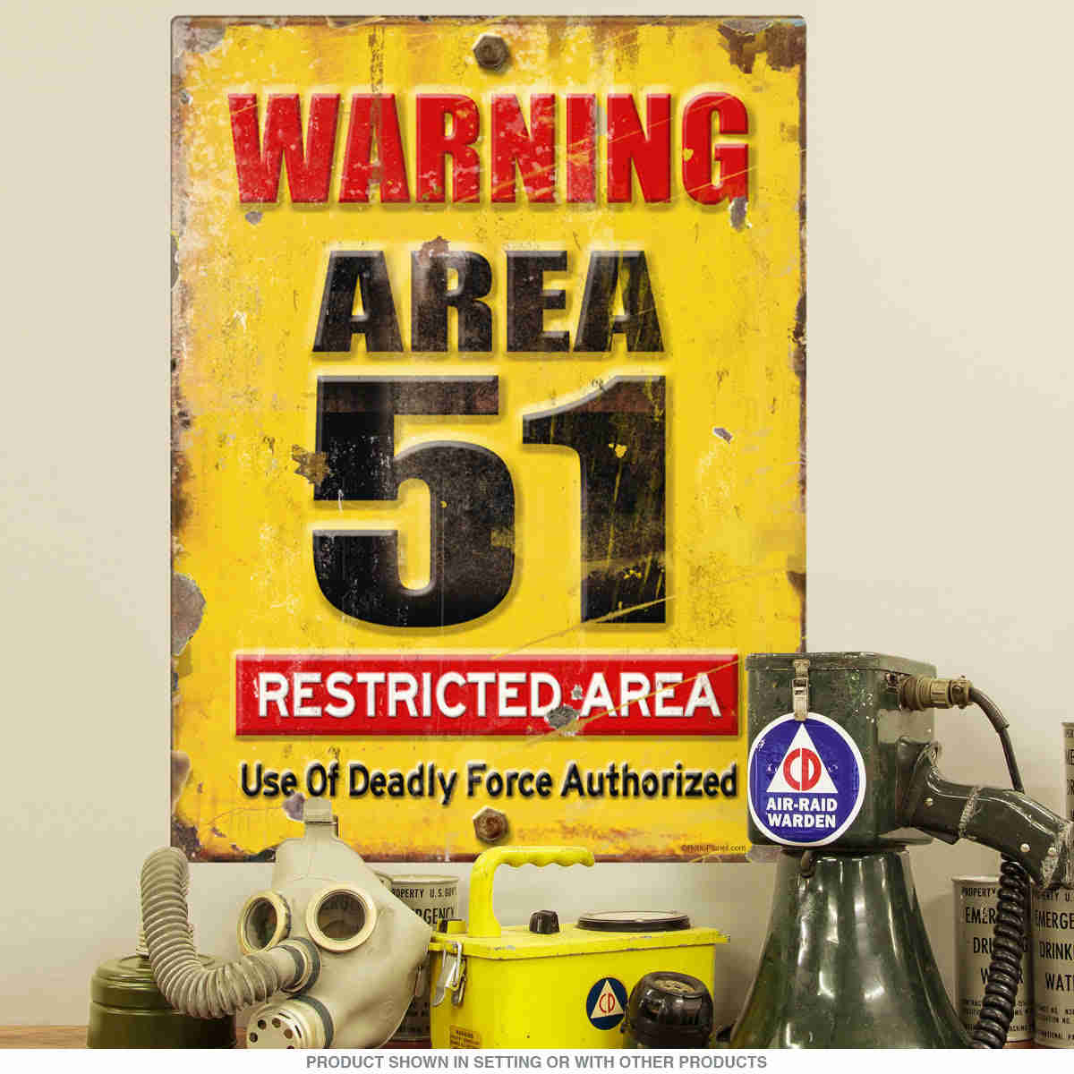 Area 51 Restricted Area Military Wall Decal - Retro Home Decor