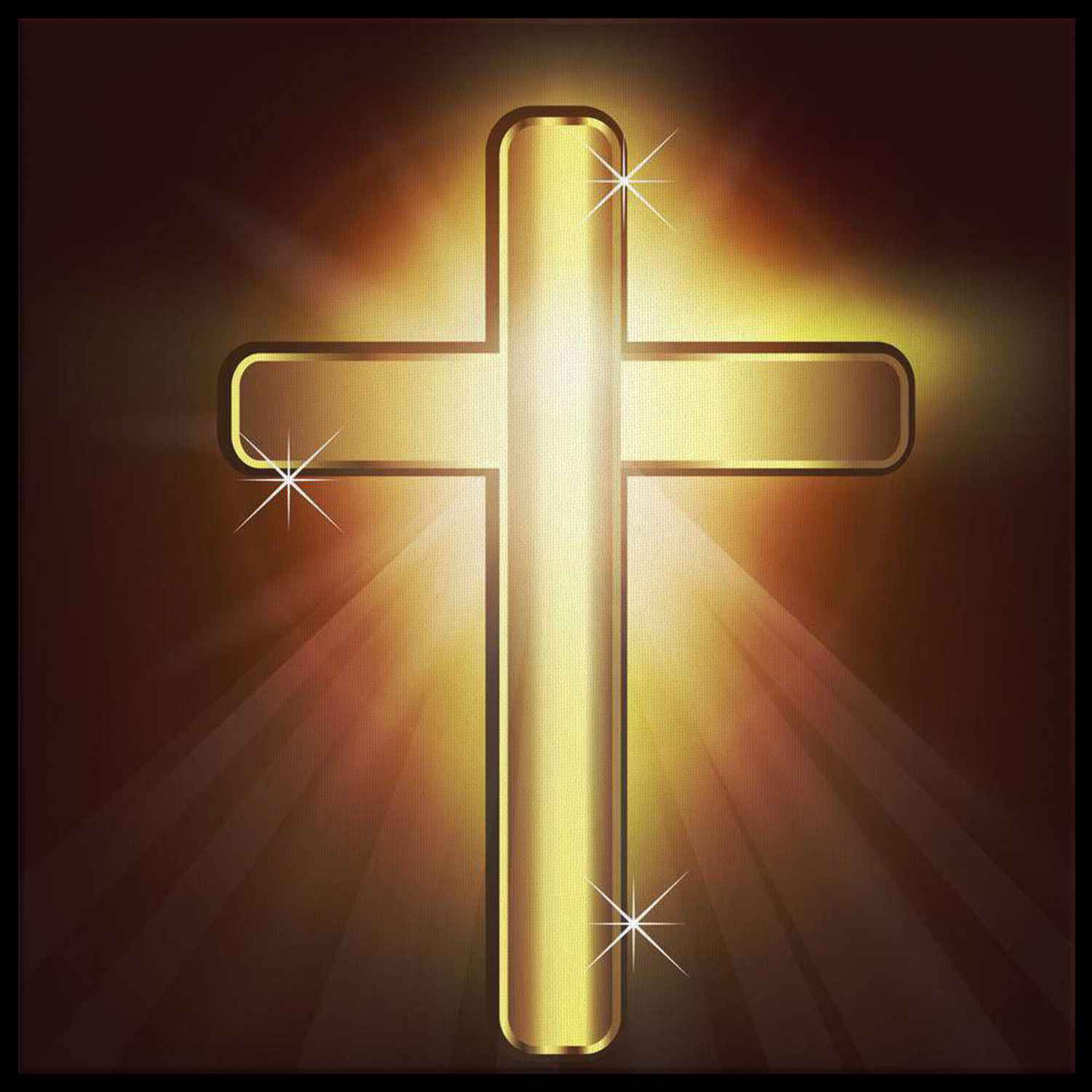 GOLDEN CROSS - Premium Canvas Art Print