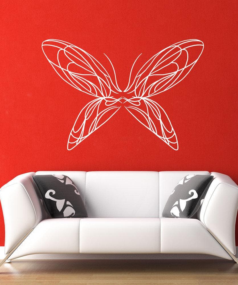 Vinyl Wall Decal Sticker Butterfly Line Art #OS_MB1036
