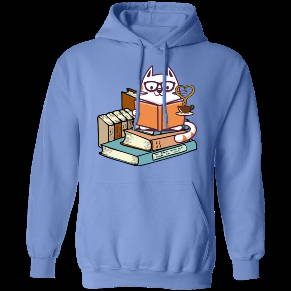 KITTENS CATS TEA AND BOOKS LADIES Pullover Hoodie 8 oz