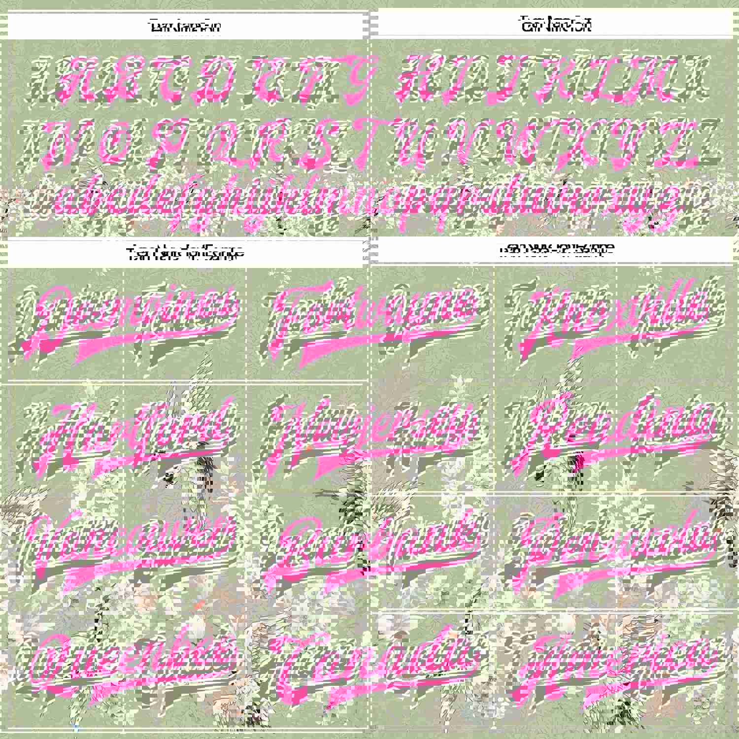 Custom Green Pink-White Flower And Crane 3D Pattern Design Bomber Full-Snap Varsity Letterman Jacket