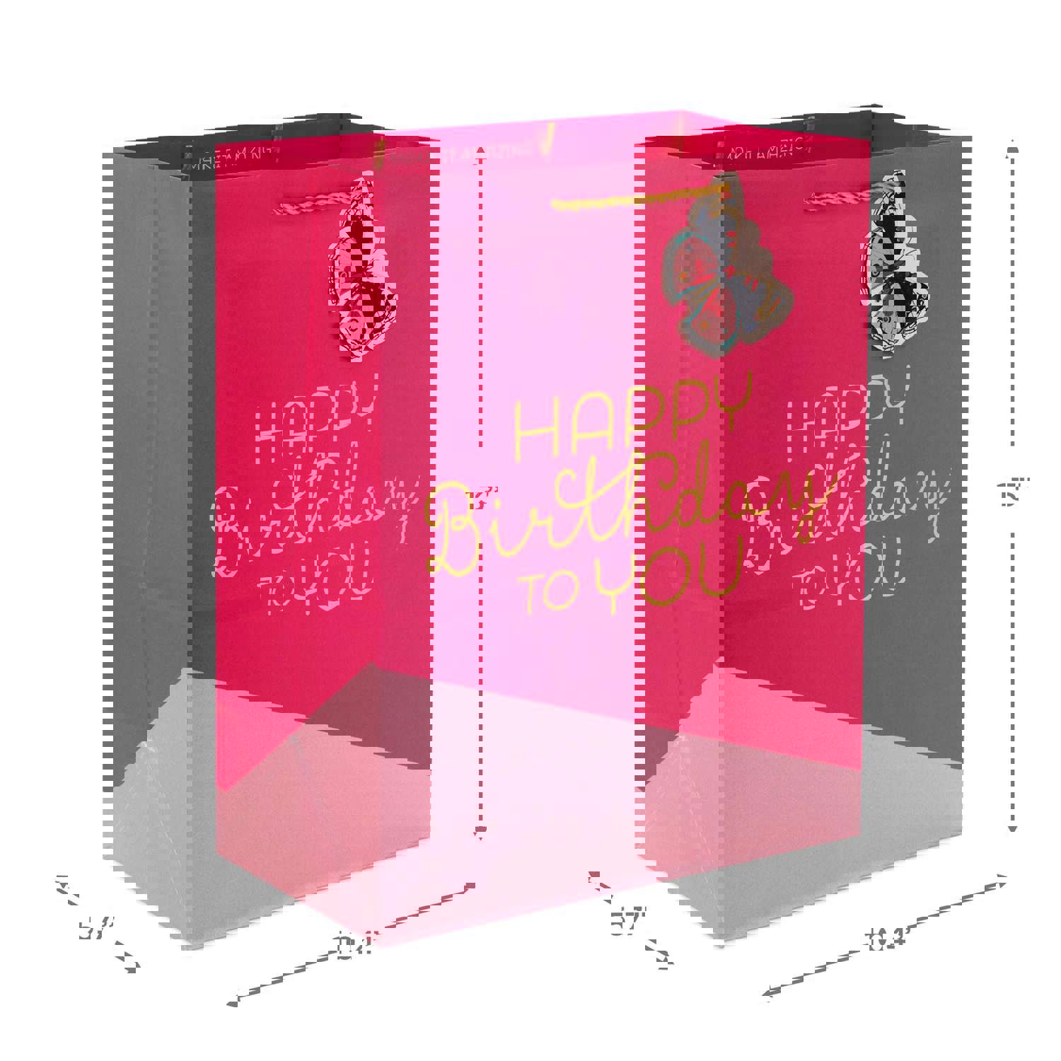 Hallmark: 13 Happy Birthday on Pink Large Gift Bag