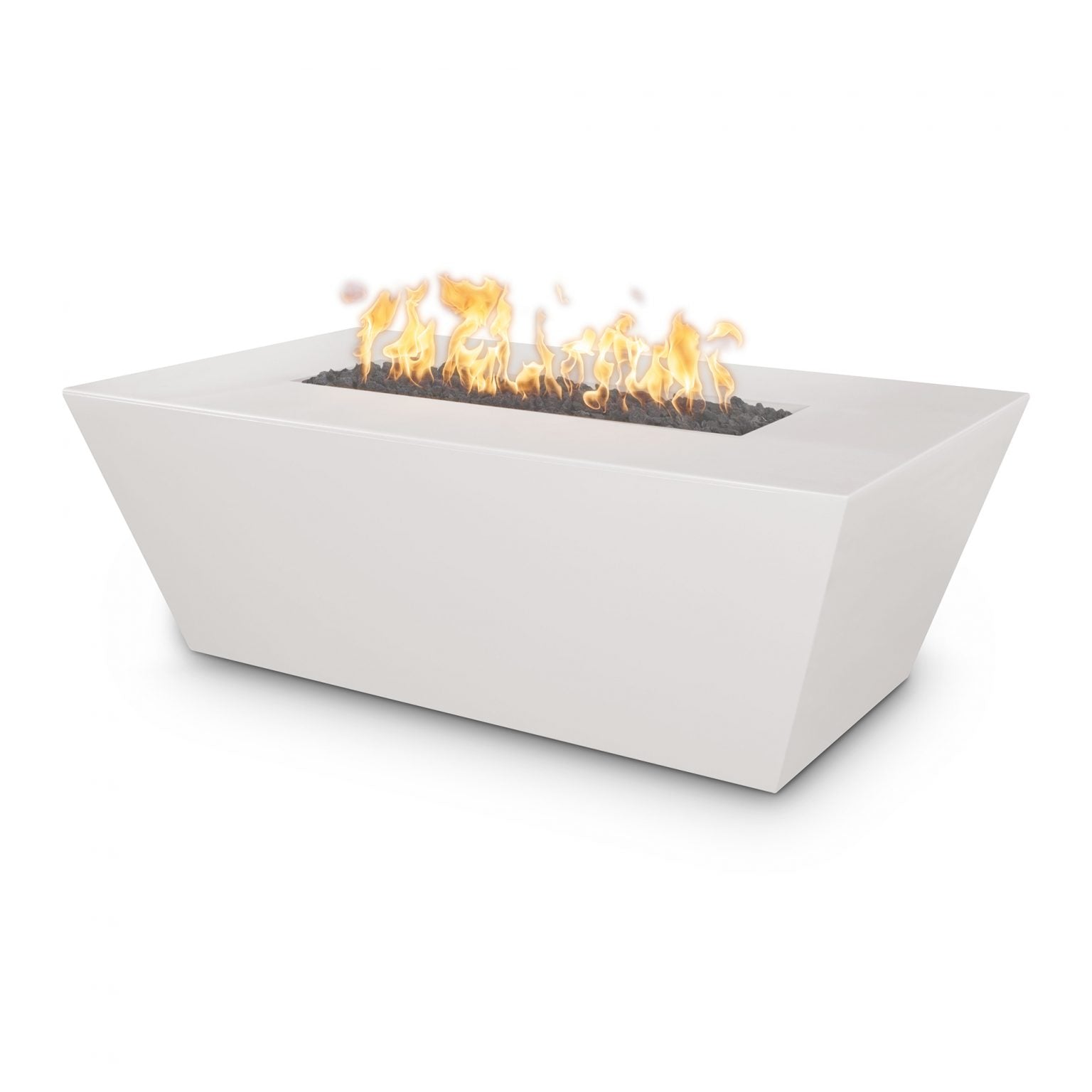 Outdoor Plus Angelus Rectangle Fire Pit in GFRC Concrete with Free Cover