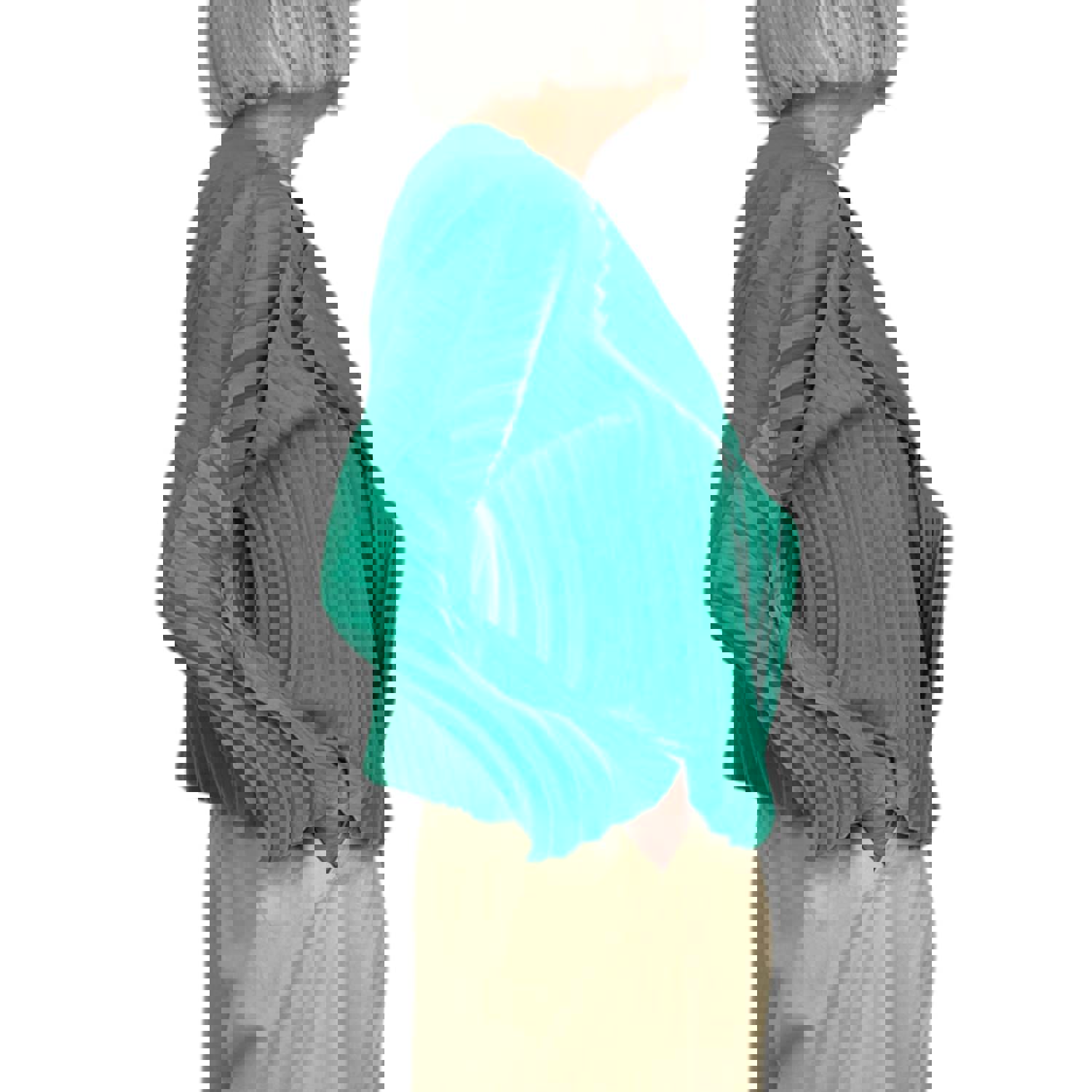 CURVED PLEATS JACKET - Sculptural Pleated Shawl Collar Jacket