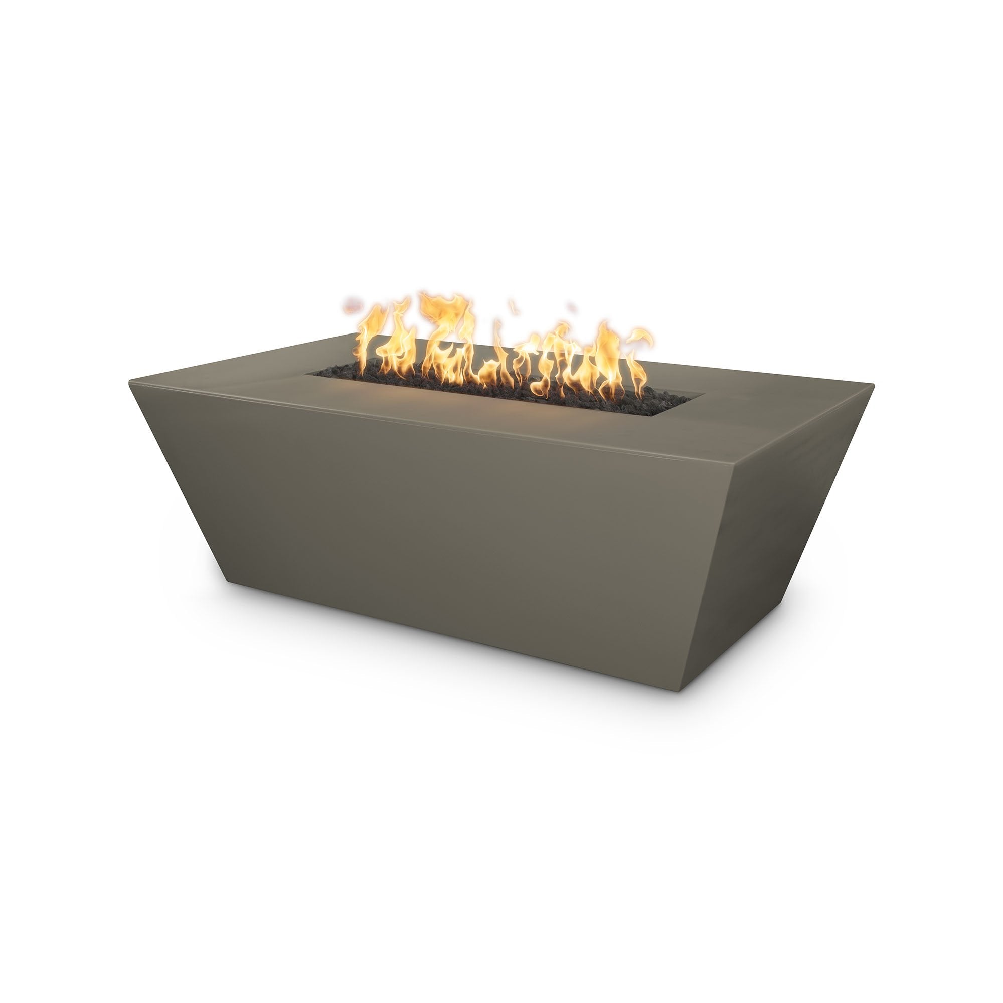 Outdoor Plus Angelus Rectangle Fire Pit in GFRC Concrete with Free Cover