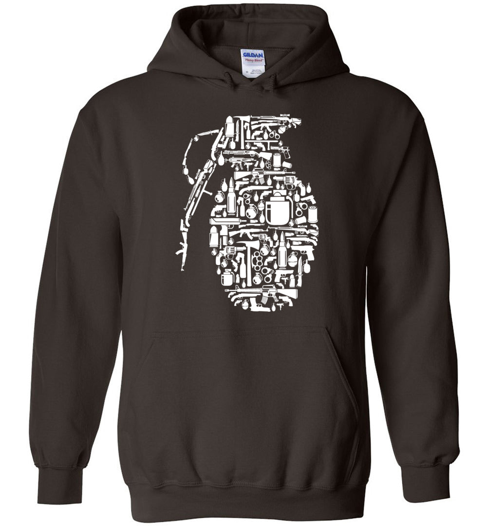 Grenade Mens Hoodie - Unique Design for Gun Lovers