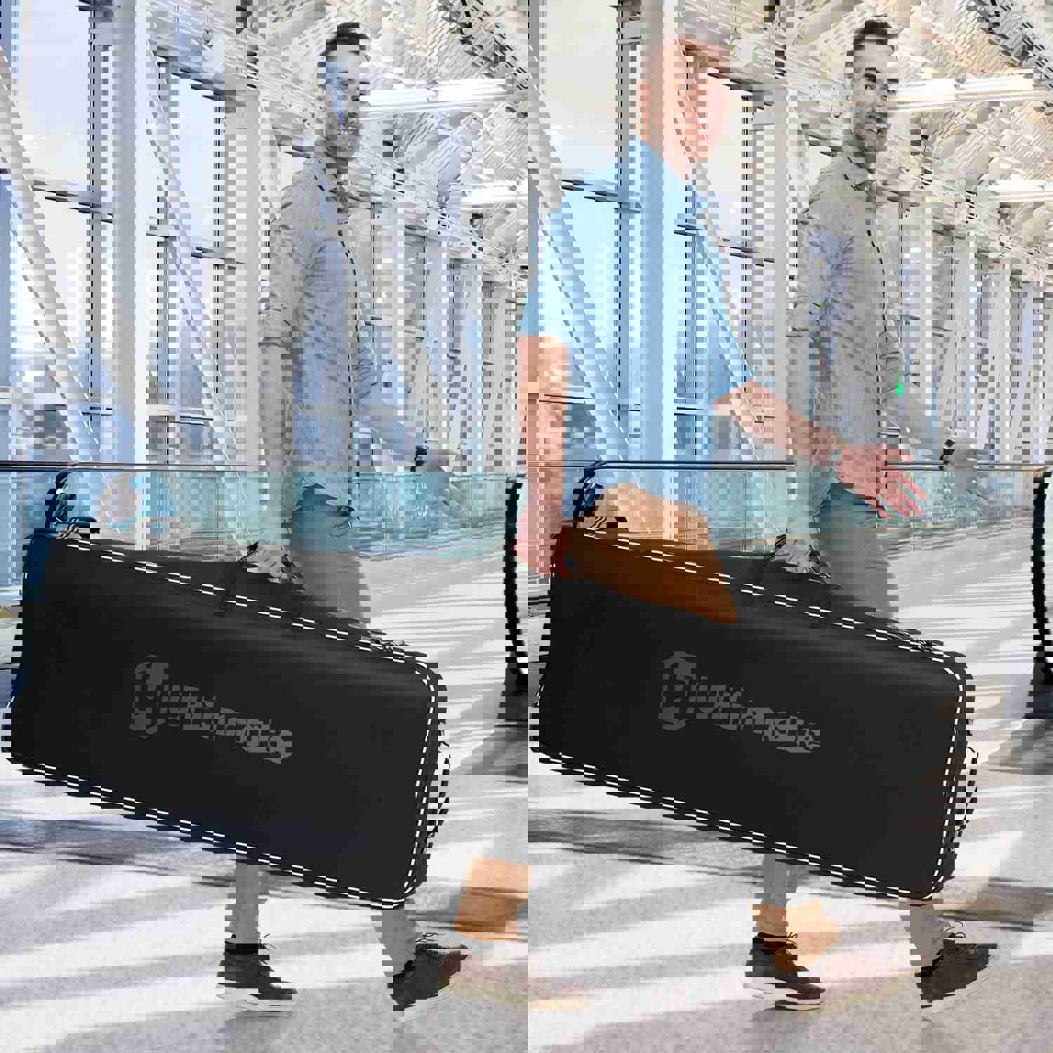 Tangkula Heavy Duty Golf Travel Bag with Wheels and Name Card Holder