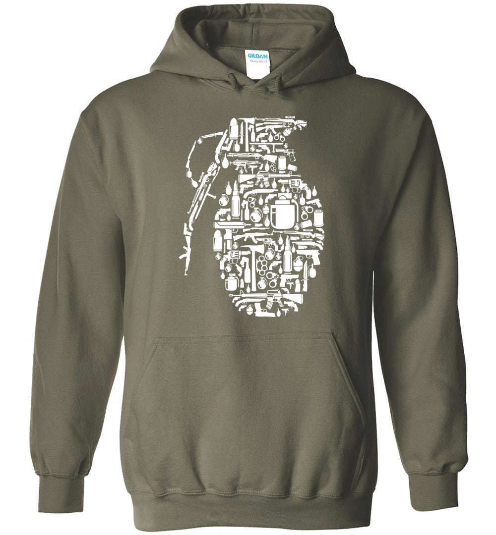 Grenade Mens Hoodie - Unique Design for Gun Lovers