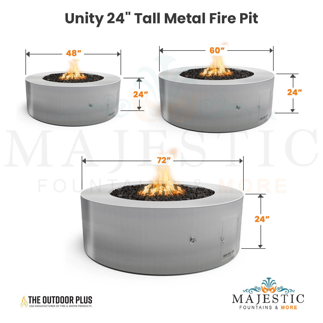The Outdoor Plus Unity 24 Tall Metal Fire Pit with Free Cover