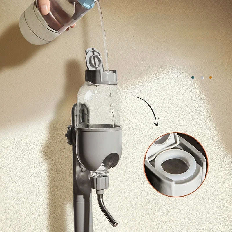 Anti-tip Dog Bowl with Drinking Water Bottle - Automatic Dispenser Feeder for Pets