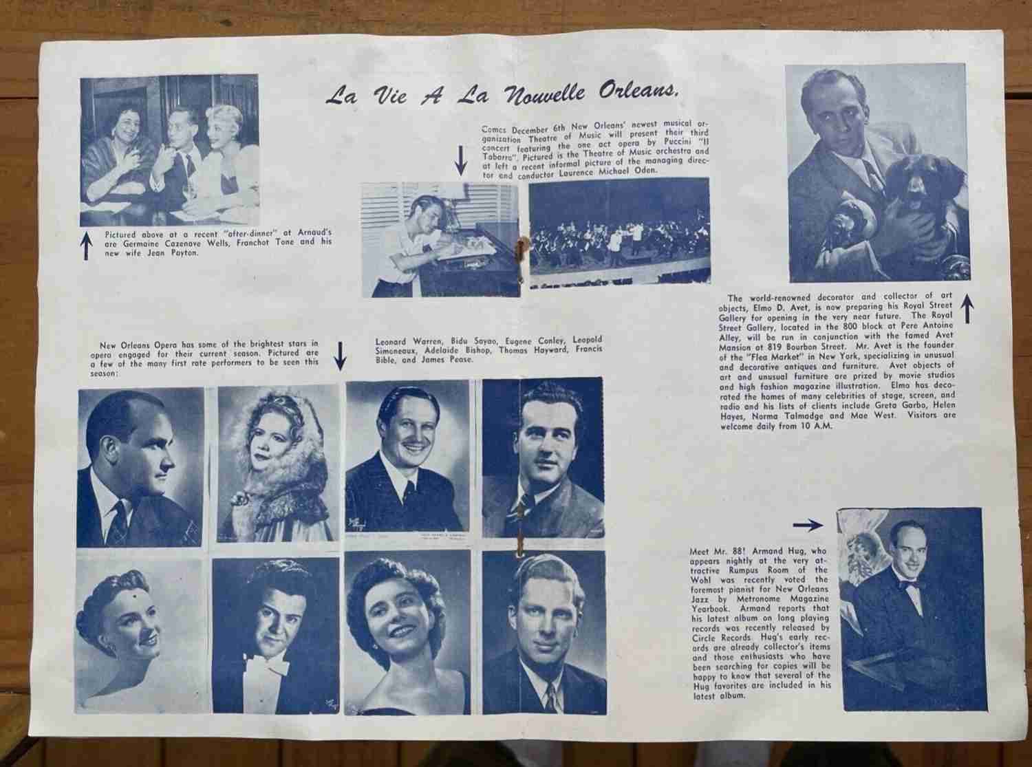 NEW ORLEANS BLUE BOOK - NOLA ENTERTAINMENT MAGAZINE, 1951 - FRENCH QUARTER