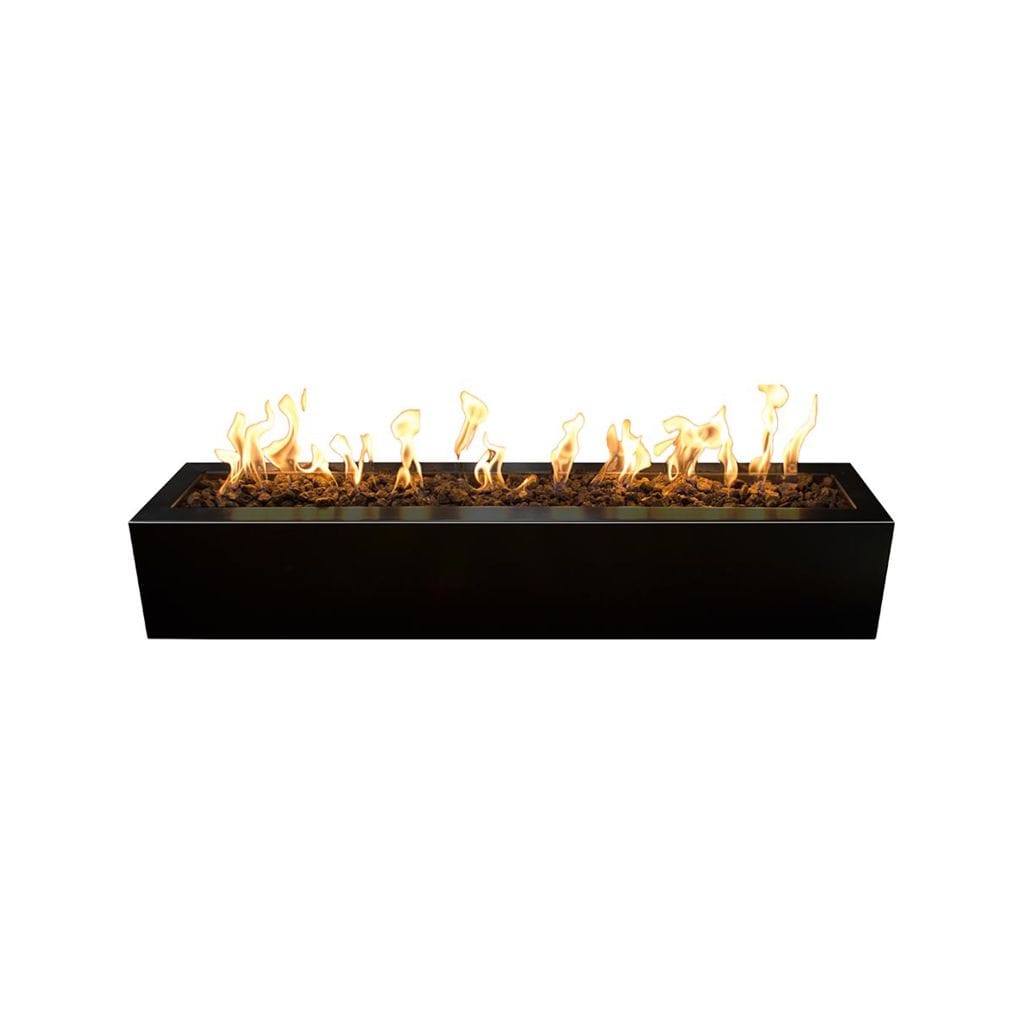 The Outdoor Plus 72 Eaves Powder Coated Steel Rectangle Fire Pit