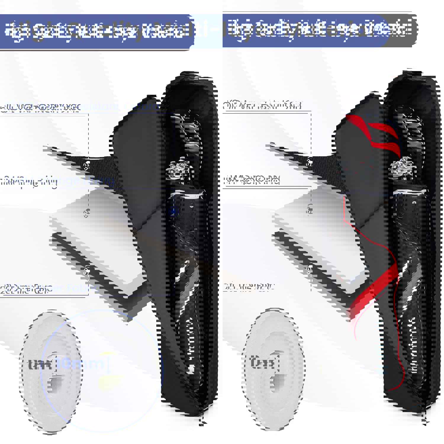 Tangkula Heavy Duty Golf Travel Bag with Wheels and Name Card Holder