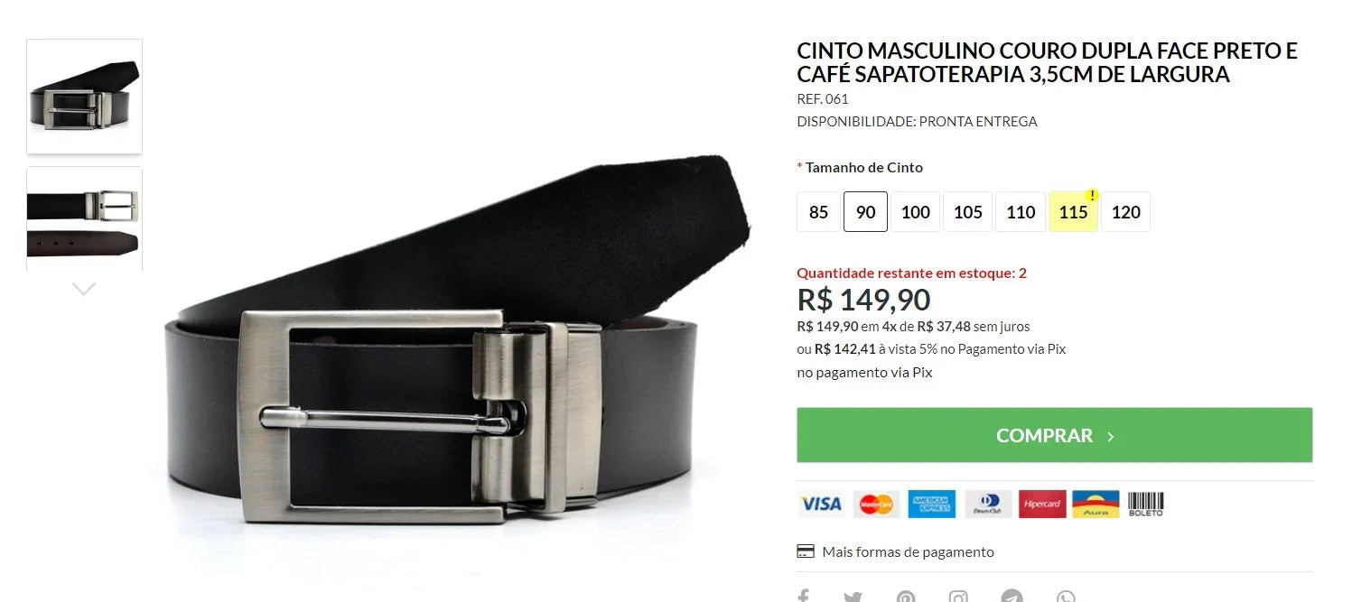 Personal Shopper Service: 2 Pairs of SAPATOTERAPIA Shoes and 1 Leather Belt from Brazil