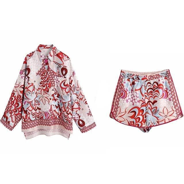 Vintage Fashion Printed Loose Summer Sets
