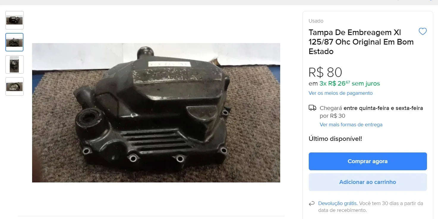 Honda CG 125 Motorcycle Parts - Rear Hub, Clutch Cover, Side Cover (DDP)