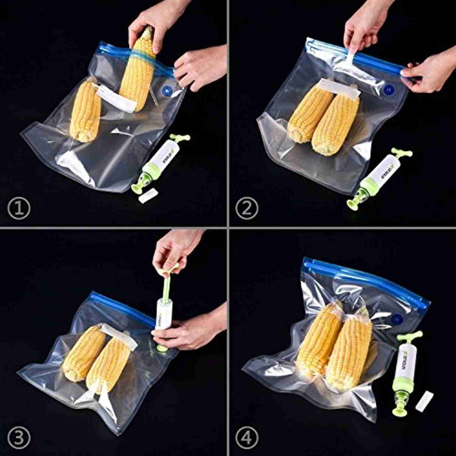 Sous Vide Bags Kit for Anova Cookers - 15 Reusable Vacuum Sealed Bags with Sealing Clips