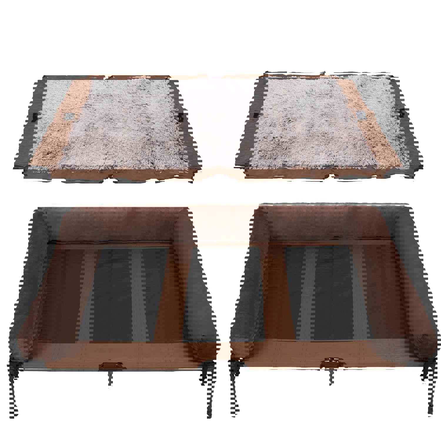 Extra Large Cooling Elevated Dog Bed with Bolster - Raised Pet Cot Lounger for Indoor & Outdoor Use