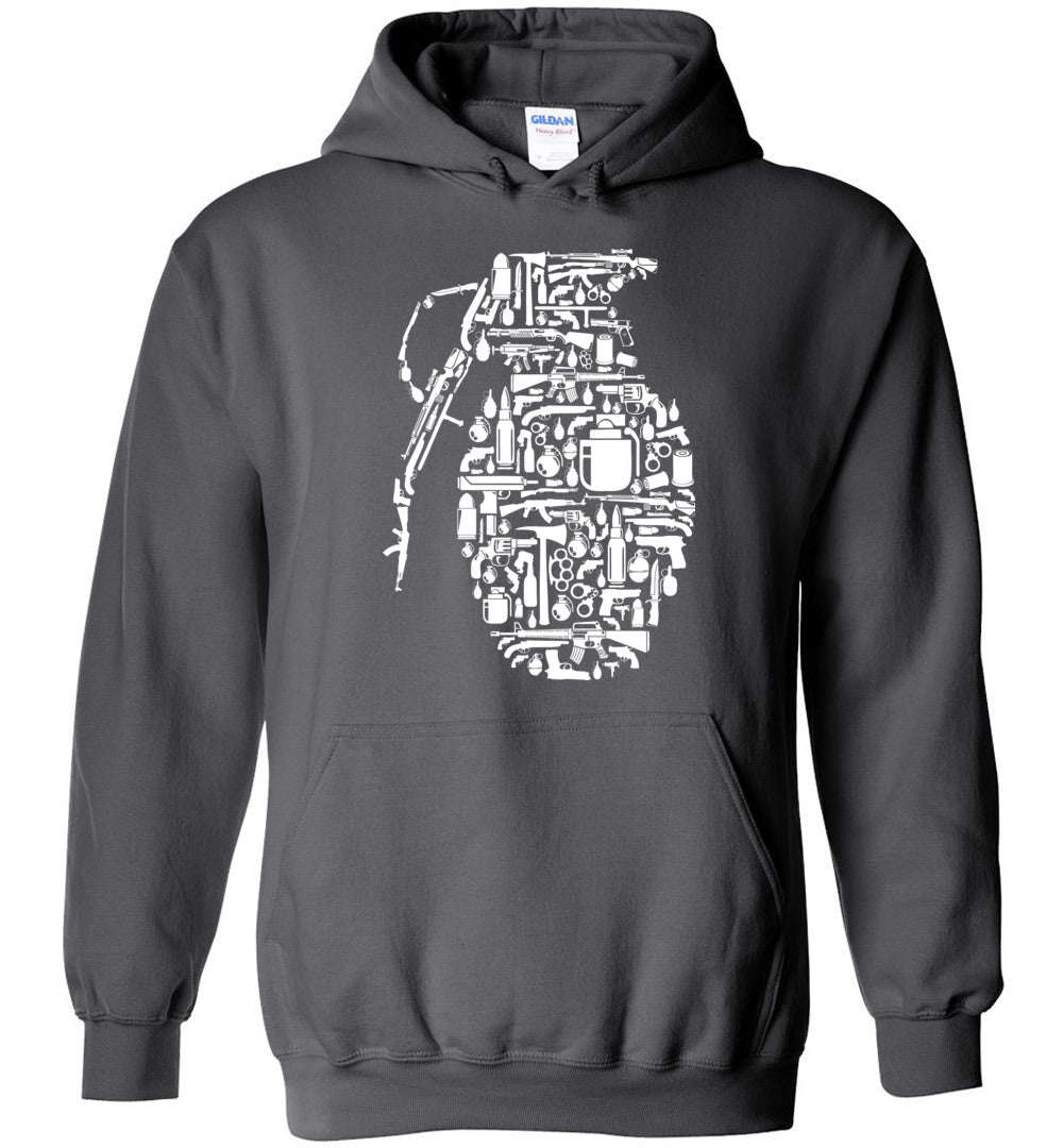 Grenade Mens Hoodie - Unique Design for Gun Lovers
