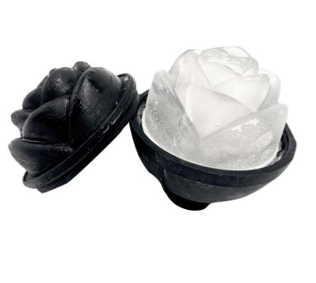 ROSE FLOWER Silicone Ice Ball Maker - 3D Large Sphere Mold for Whiskey & Cocktails
