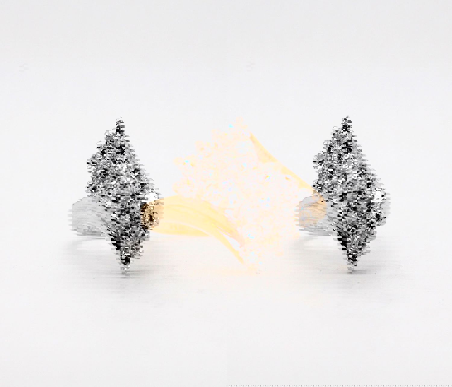 Estate 14KY 1.04 Cttw Diamond Waterfall Ring H-Si1