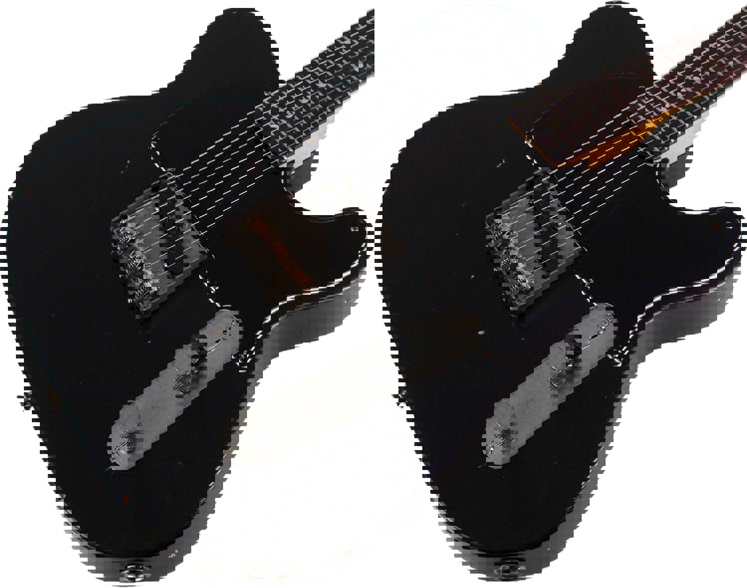 Nash E-63 Tele Guitar, Black with Light Aging