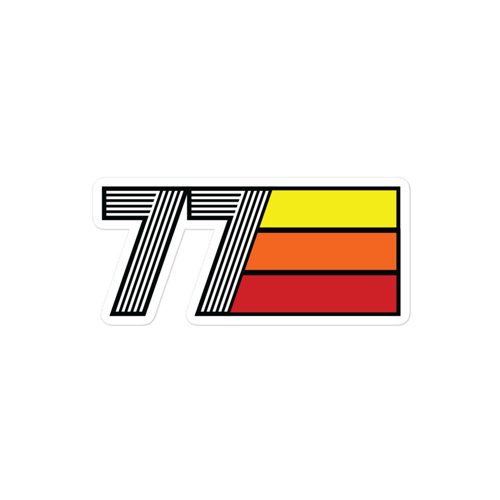 77 - 1977 Retro Tri-Line Decal Bubble-Free Vinyl Stickers