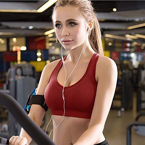 FITTIN Racerback Sports Bras - Padded Seamless Medium Impact Support for Yoga Gym Workout Fitness