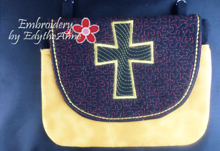 Faith-Based Cross in the Hoop Bag with Flap - Digital Download