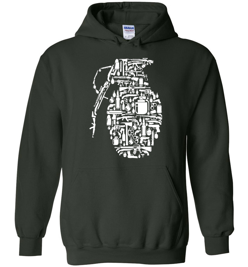 Grenade Mens Hoodie - Unique Design for Gun Lovers