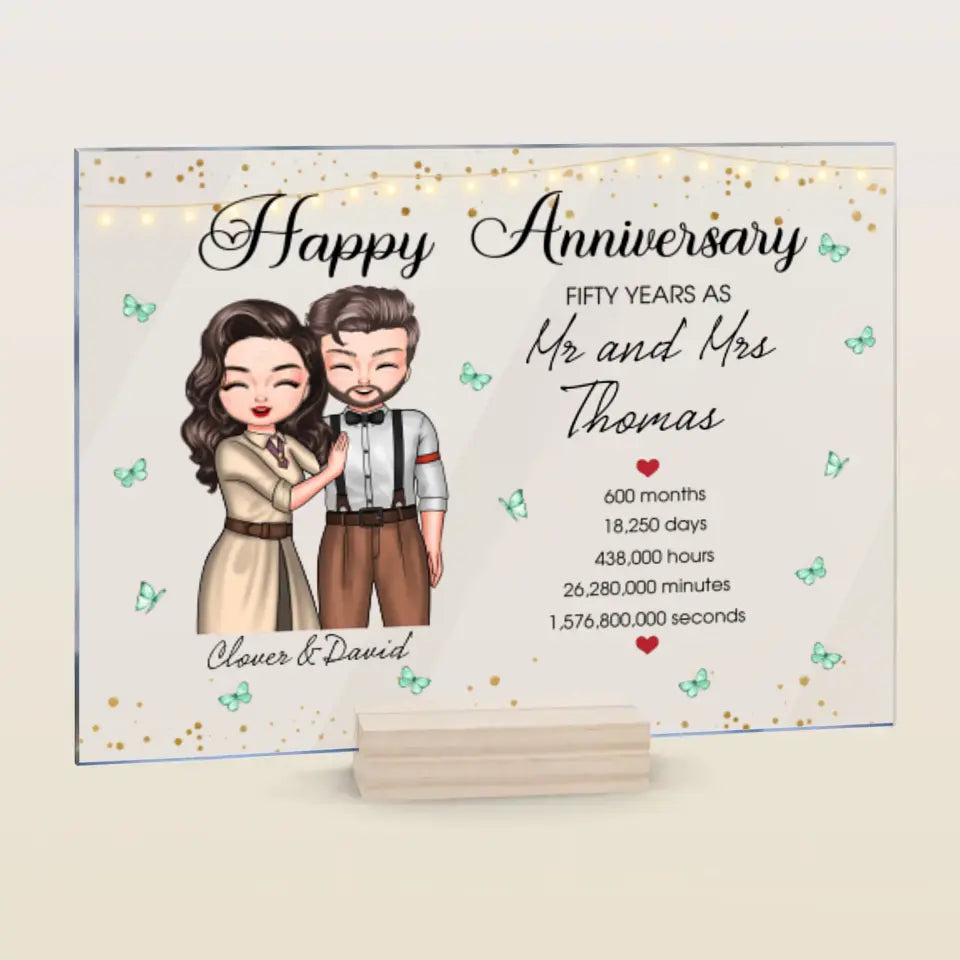 Personalized Custom Acrylic Plaque - Anniversary & Wedding Gift for Couples