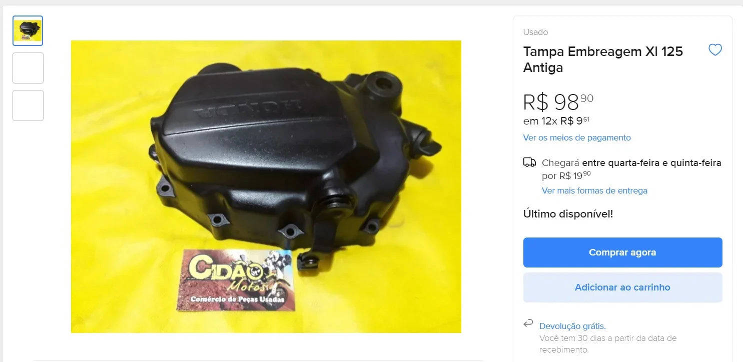 Honda CG 125 Motorcycle Parts - Rear Hub, Clutch Cover, Side Cover (DDP)