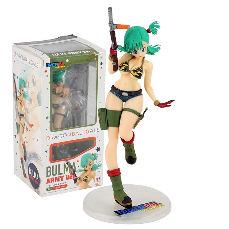 20cm Anime Dragon Ball Gals Bluma PVC Action Figure Army Ver. Collectible Model Toy Doll