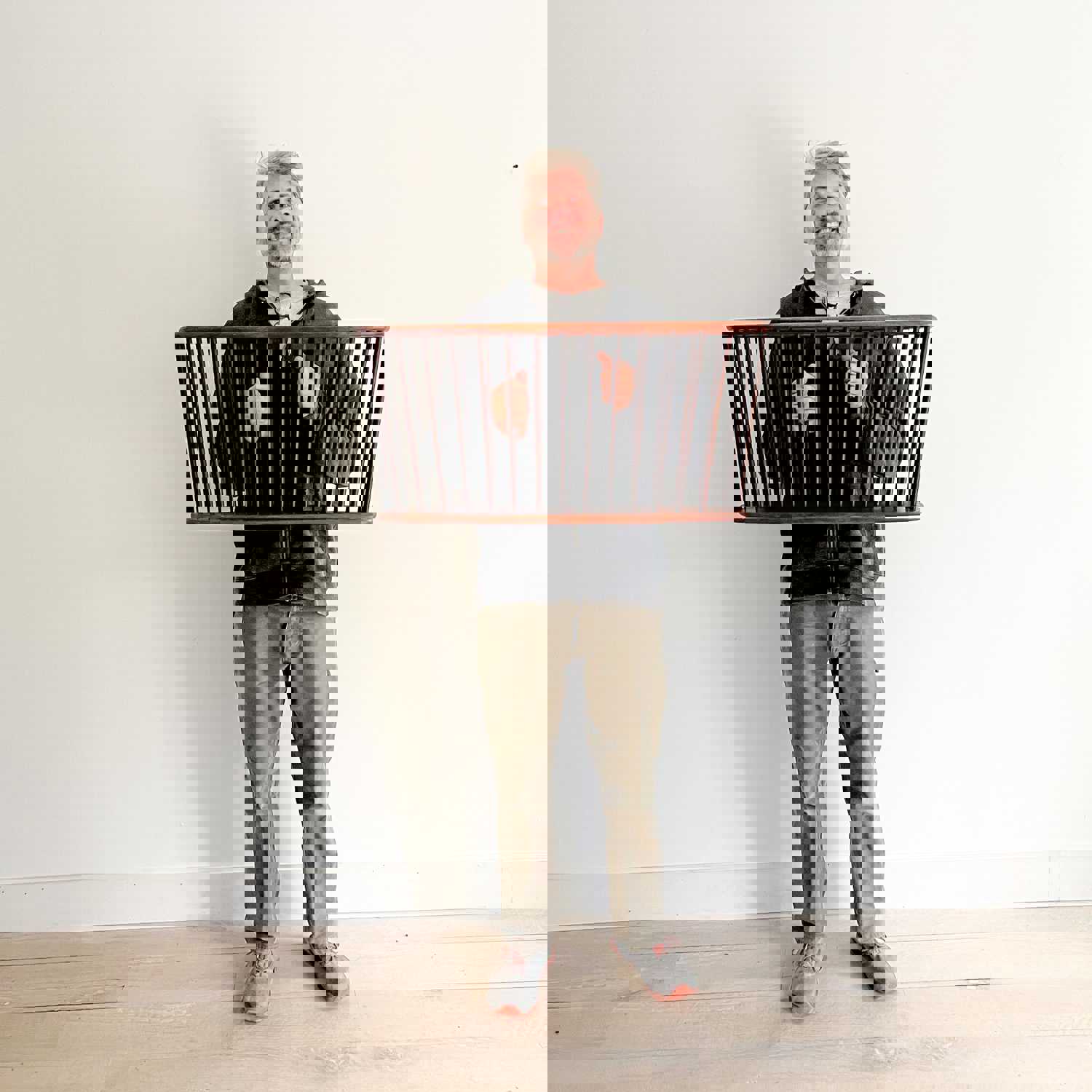 Arthur Umanoff Large Walnut Spindle Magazine Holder - Mid Century Modern