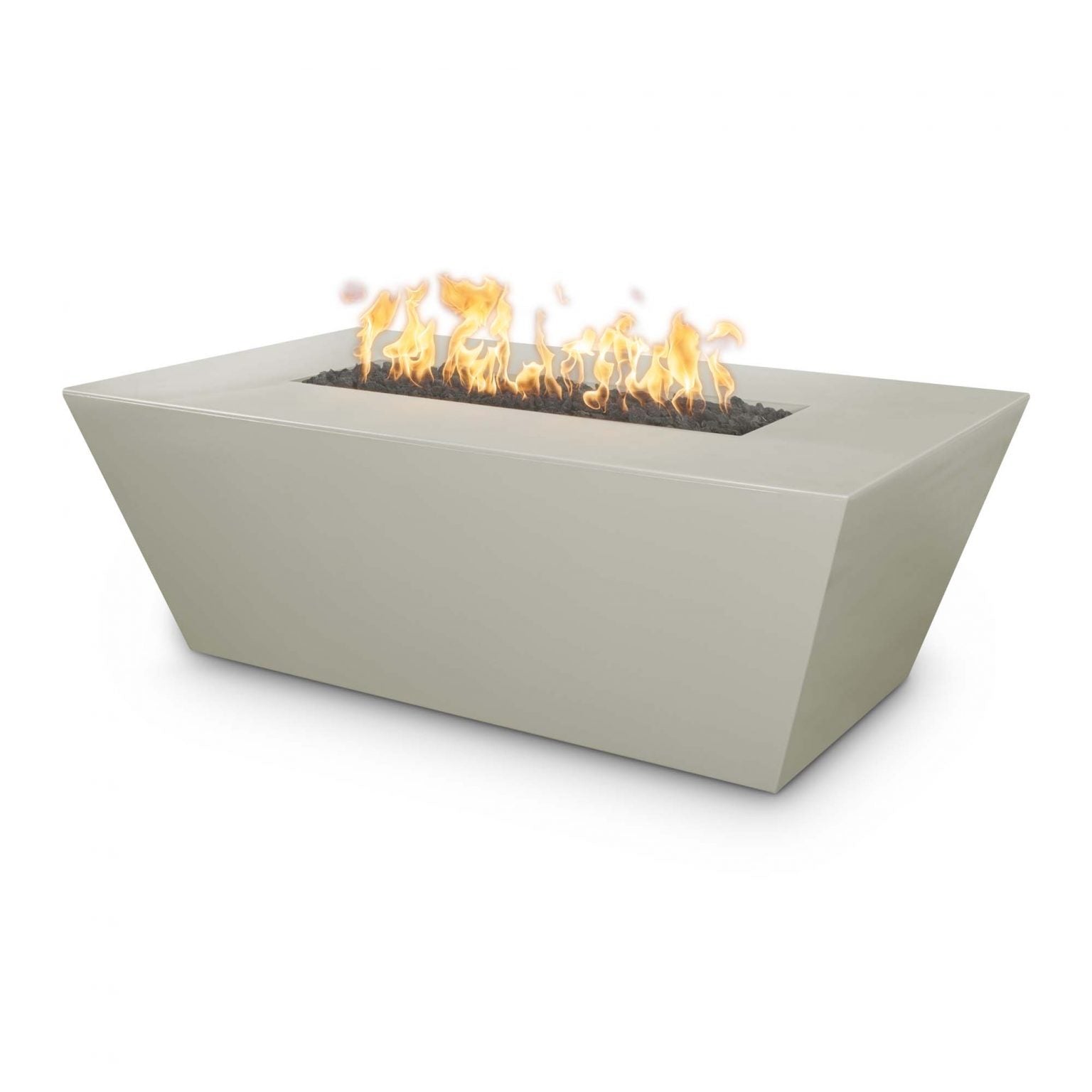 Outdoor Plus Angelus Rectangle Fire Pit in GFRC Concrete with Free Cover