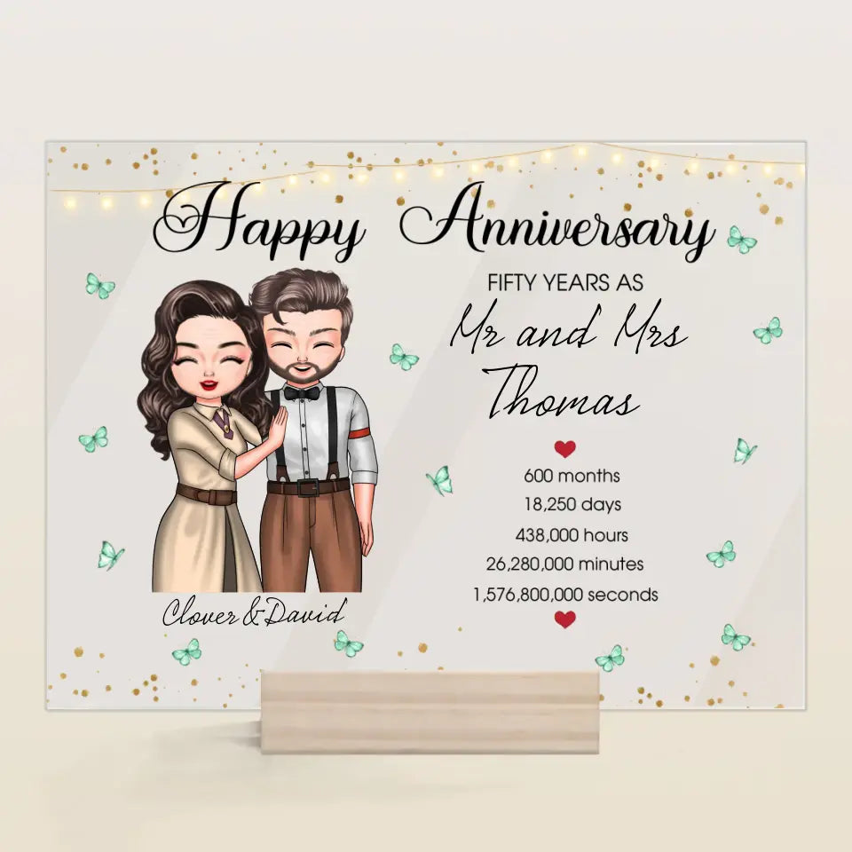 Personalized Custom Acrylic Plaque - Anniversary & Wedding Gift for Couples
