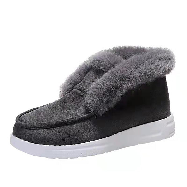 Corashoes Warm Round Toe Flat Fluffy Snow Boots