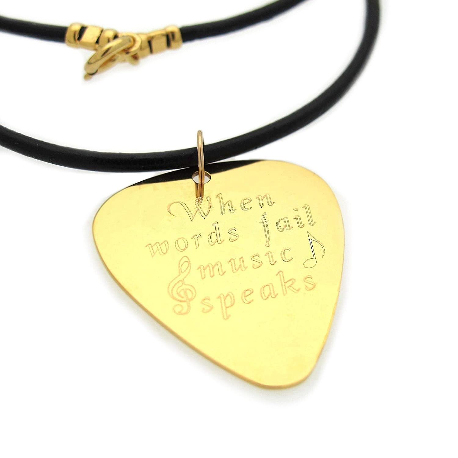 Engraved Guitar Pick Necklace - Stylish Gift for Musicians