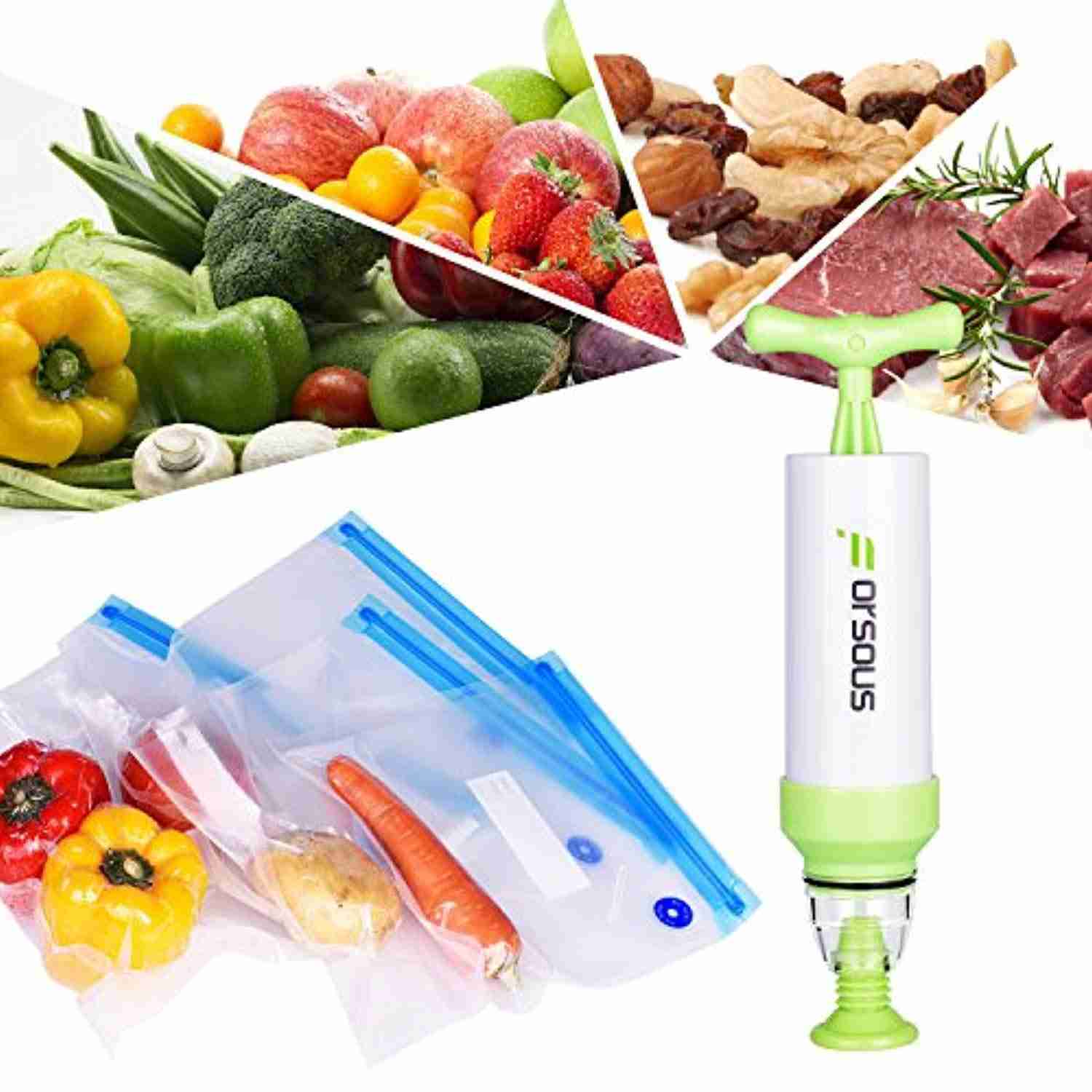 Sous Vide Bags Kit for Anova Cookers - 15 Reusable Vacuum Sealed Bags with Sealing Clips