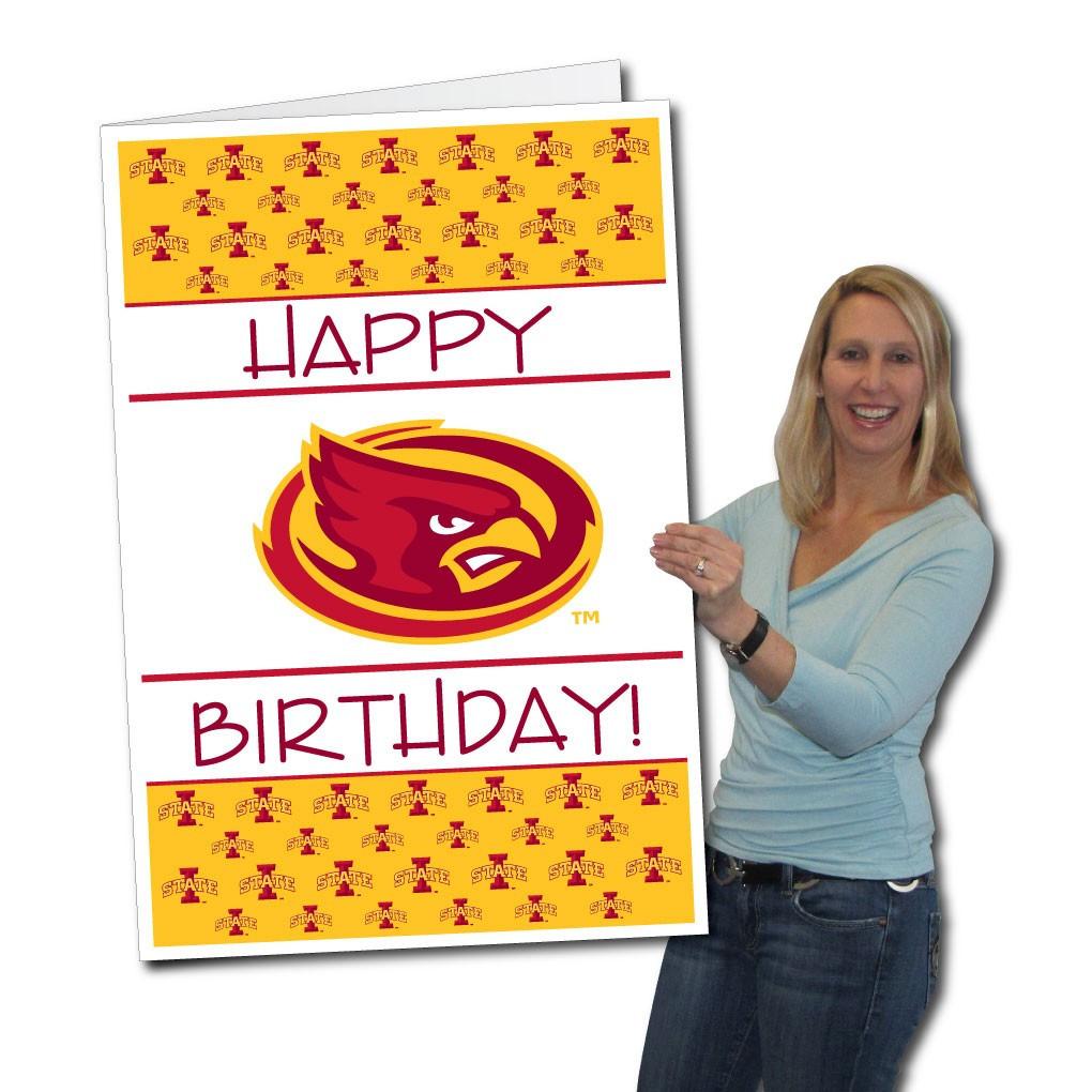 2x3 Giant Iowa State Birthday Greeting Card & Yard Sign