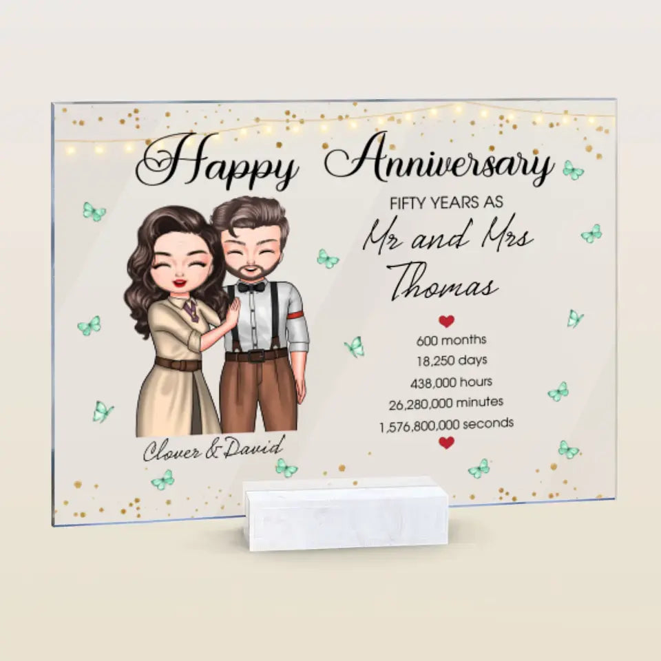 Personalized Custom Acrylic Plaque - Anniversary & Wedding Gift for Couples