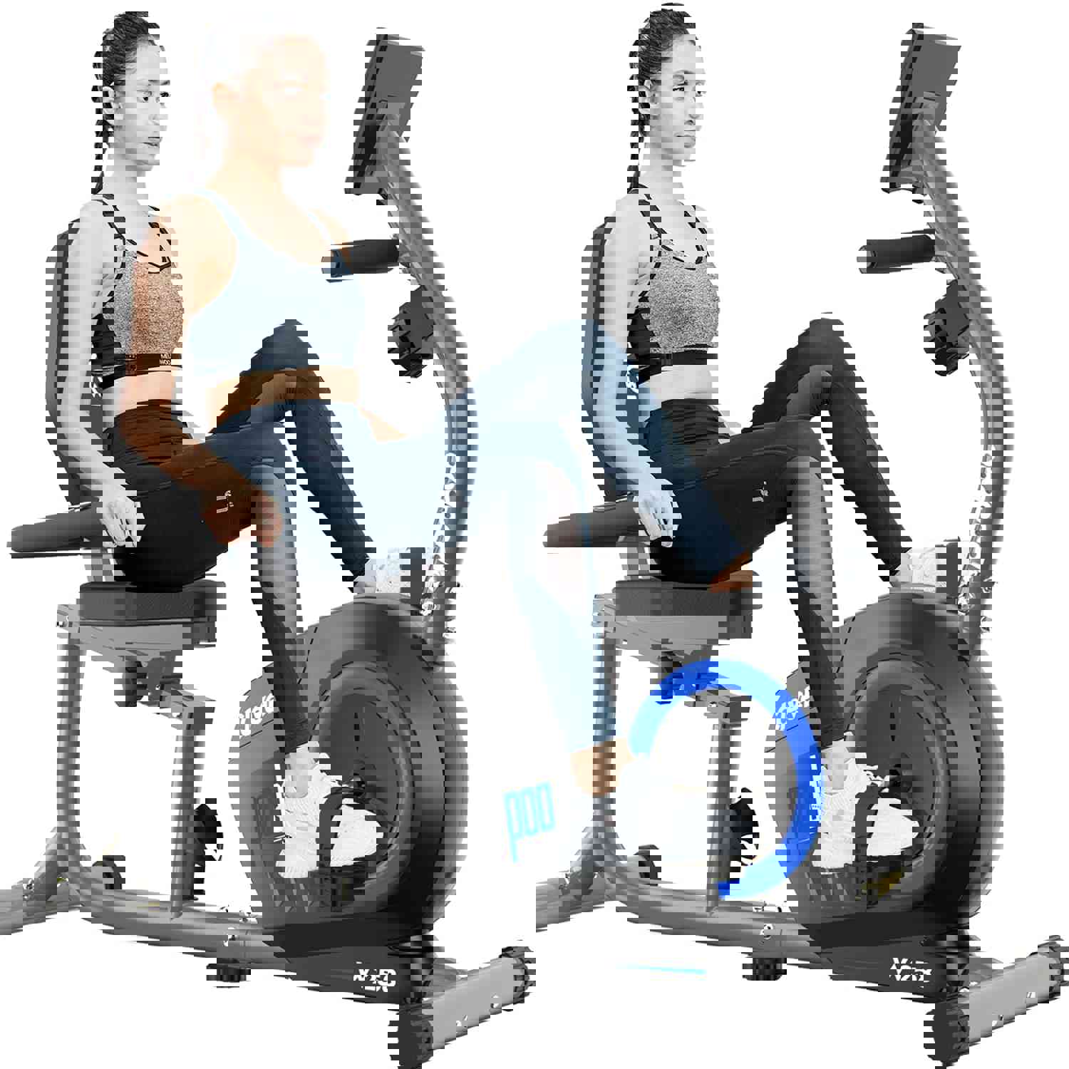 Cycool Magnetic Recumbent Exercise Bike with iPad Holder - 330lbs Capacity, Blue